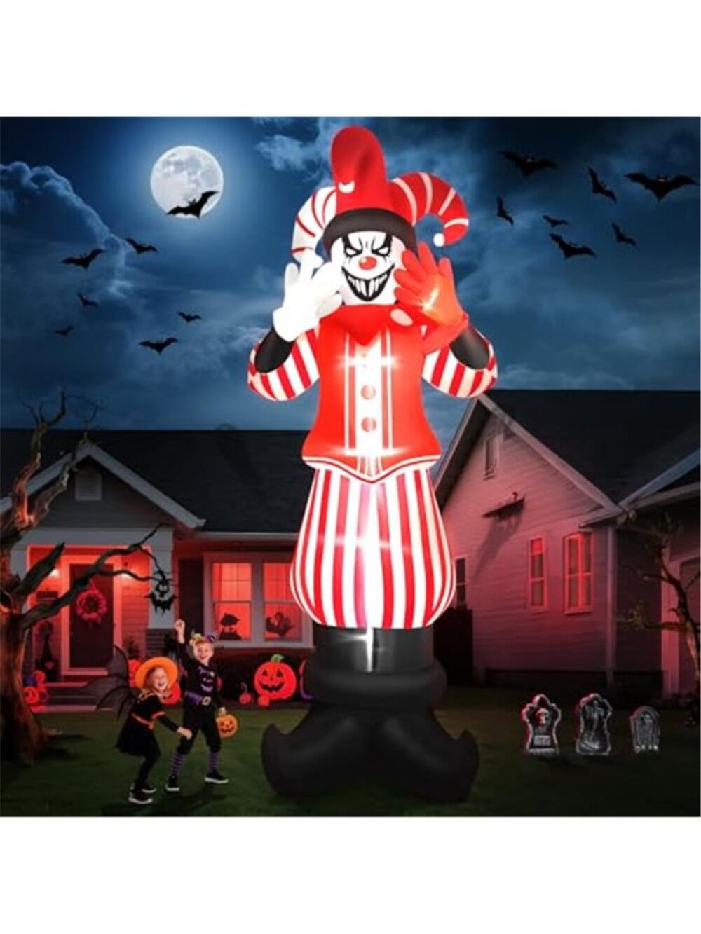 12FT Giant Halloween Inflatable Decoration, Kalolary Red Costume Scary Clown